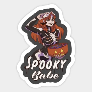 Spooky Skelly Babe Sticker